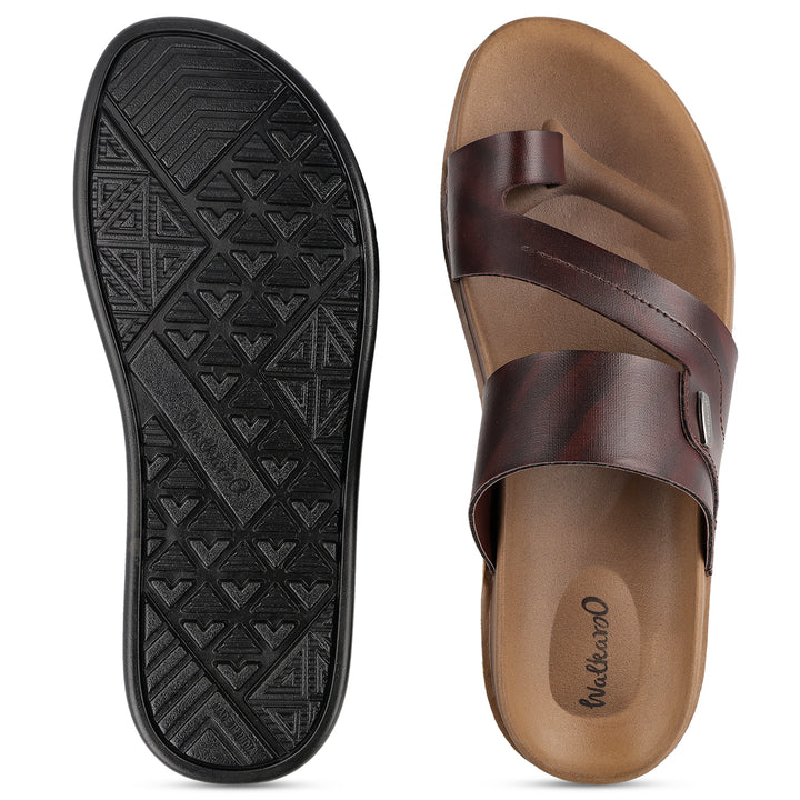 Walkaroo Men's Daily Wear Comfort Sandals - WE1335 Brown