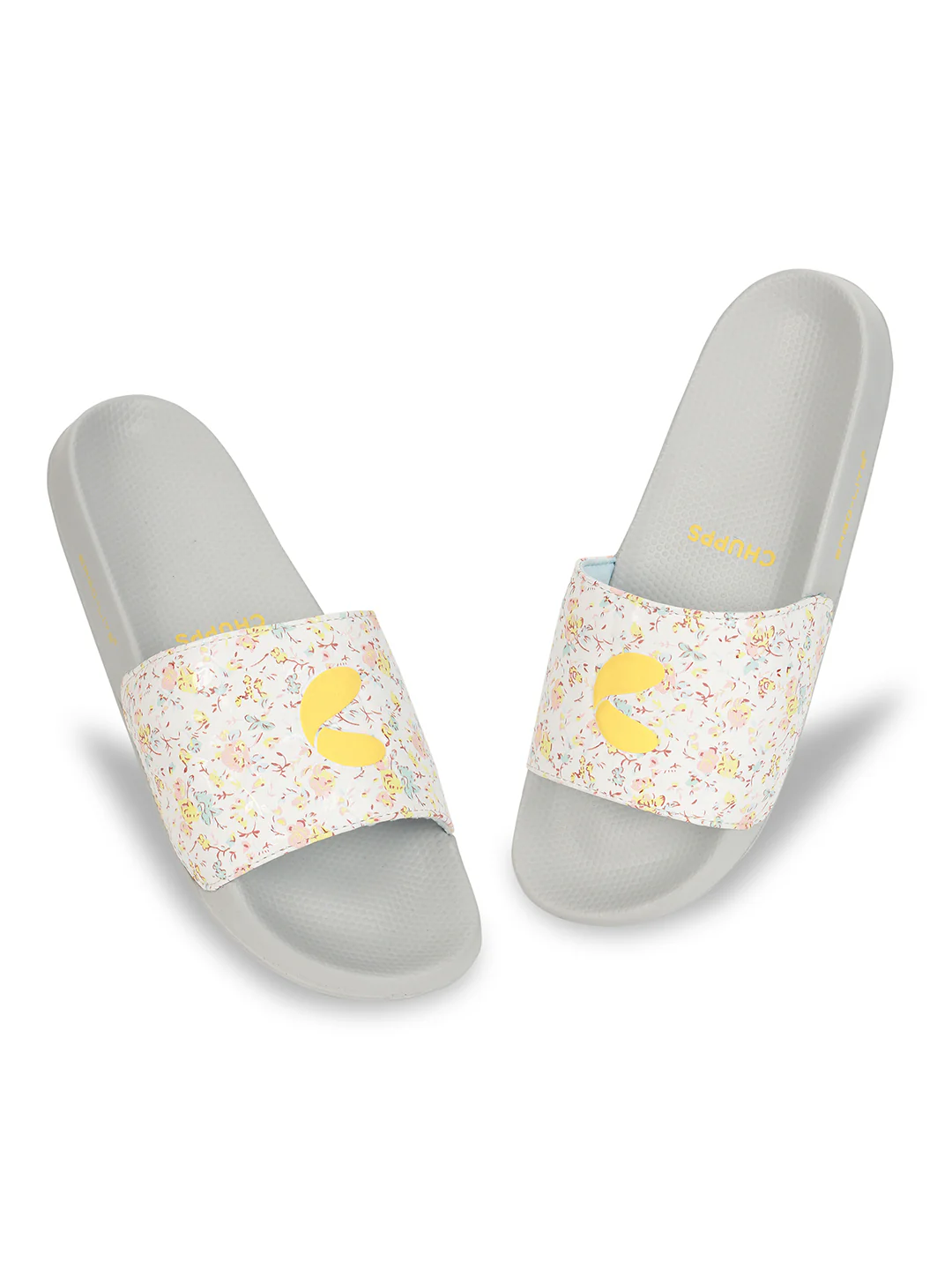 Chupps Grace White Yellow Sliders