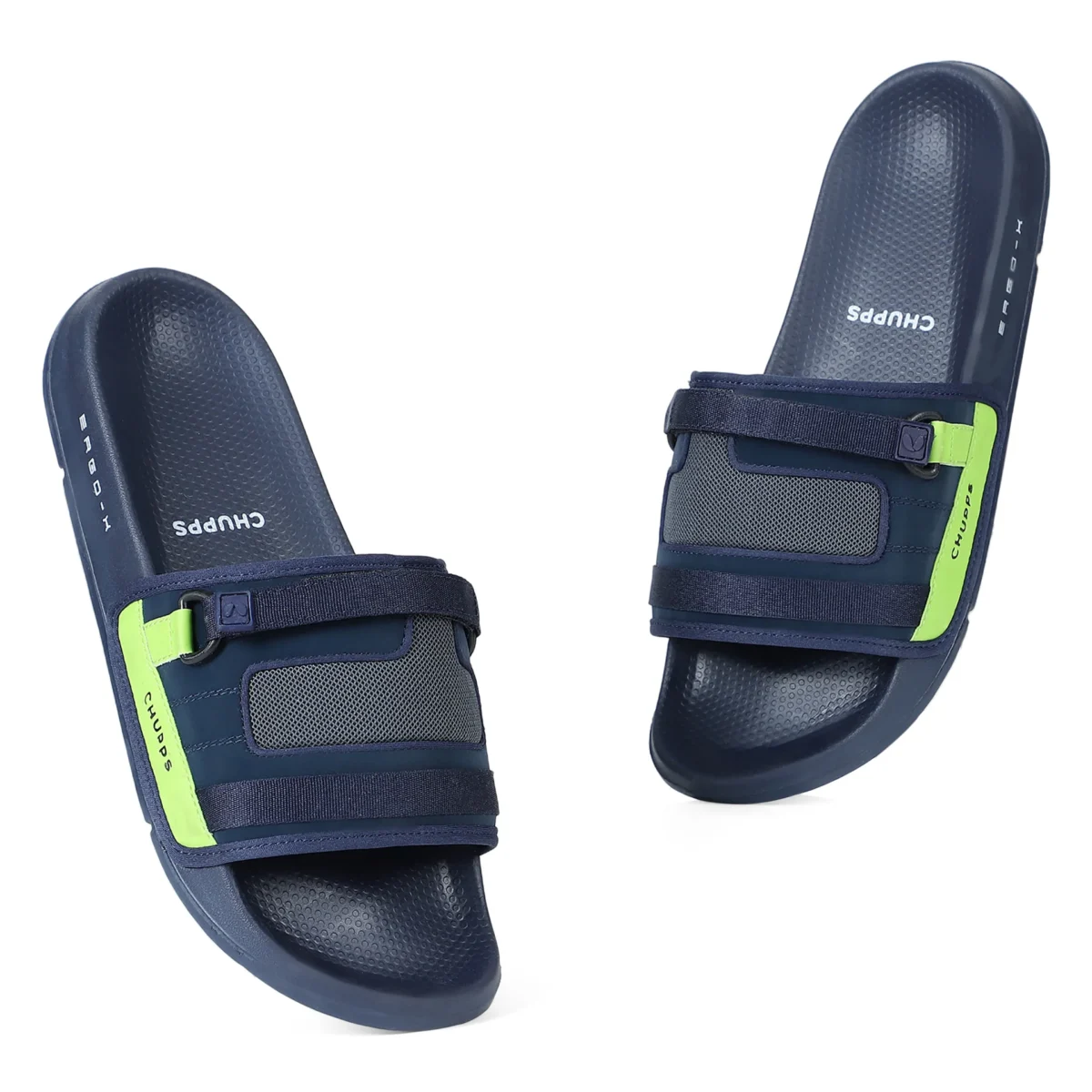 Chupps Rebel Navy Neon Sliders