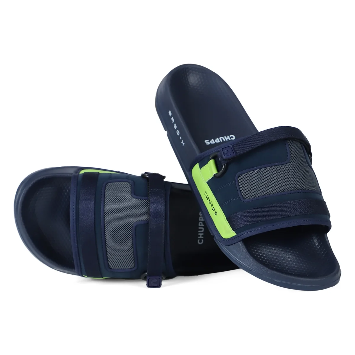 Chupps Rebel Navy Neon Sliders