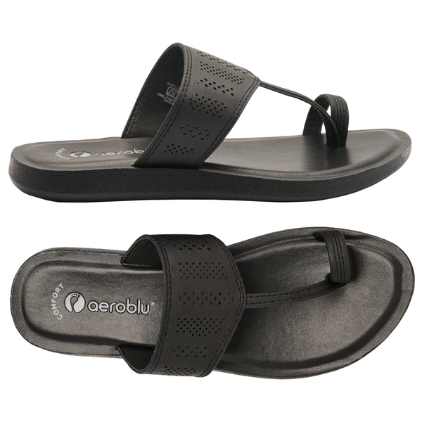 aeroblu Ethnic Wear Toe Ring Flat Slippers for Women | 061R