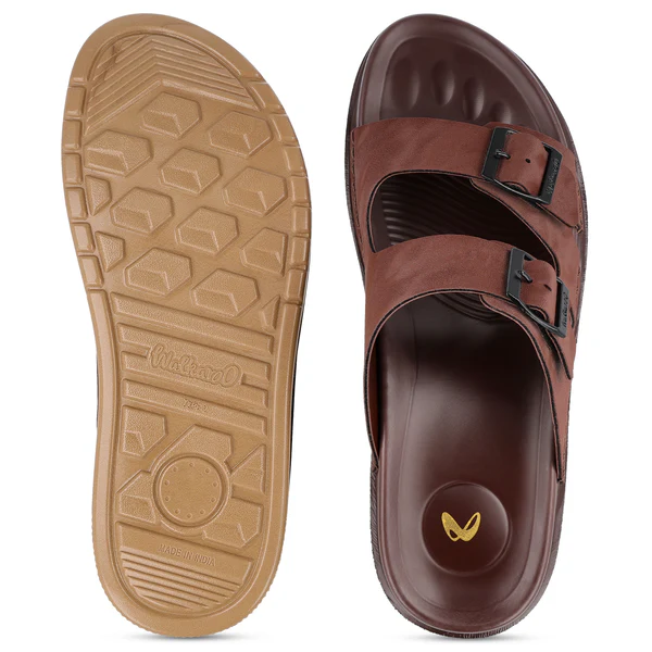 Walkaroo Men's Daily Wear Comfort Sandals-WGP53205 Brown