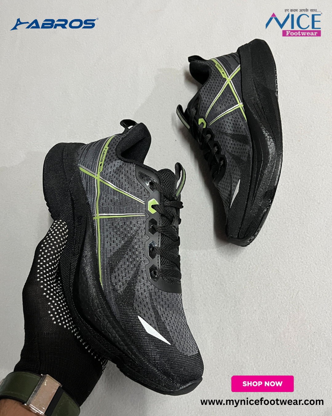 abros post 2 ABROS TRUSTA Hyper Fuse Sports Shoes For Men (ASSG1770)