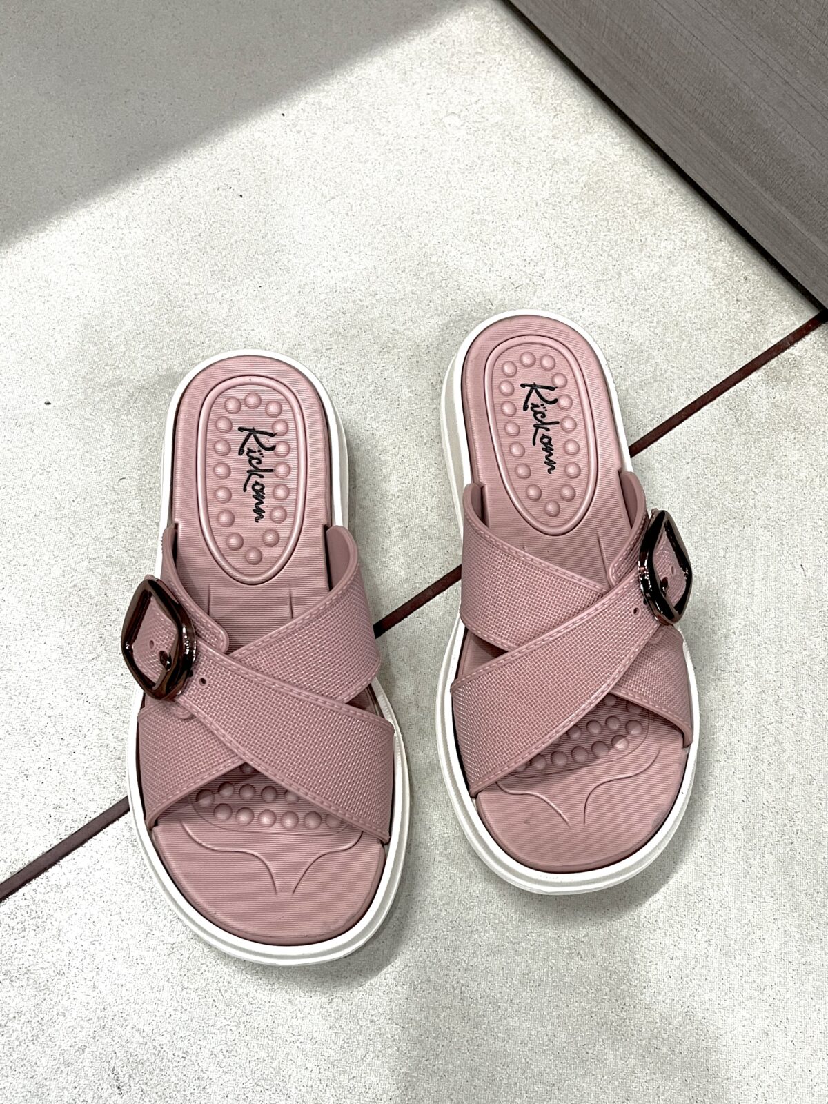 Kickonn Women Peach cross-strap platform sandal