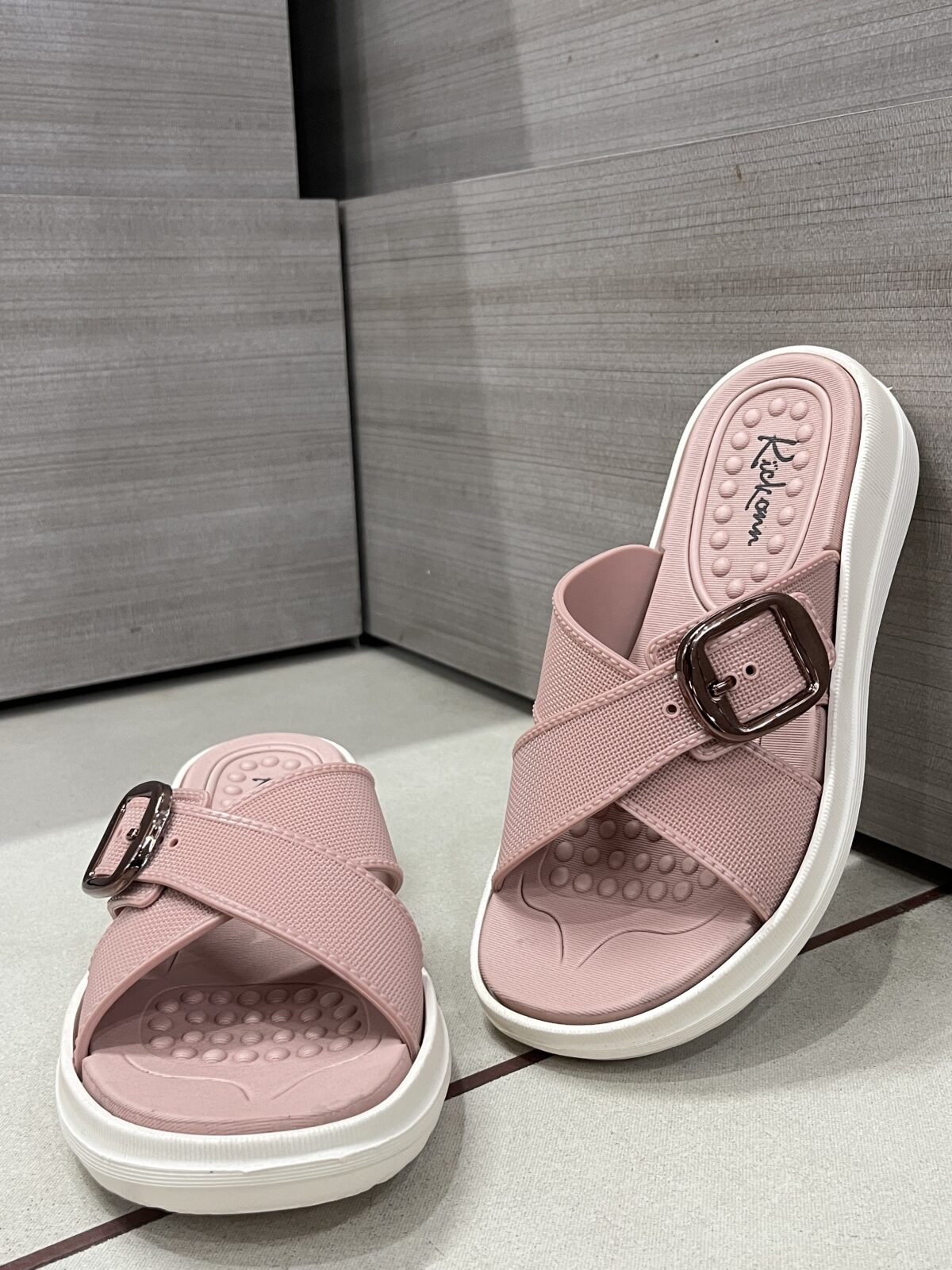 Kickonn Women Peach cross-strap platform sandal