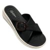 Kickonn Women Black cross-strap platform sandal