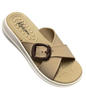 Kickonn Women Brown cross-strap platform sandal