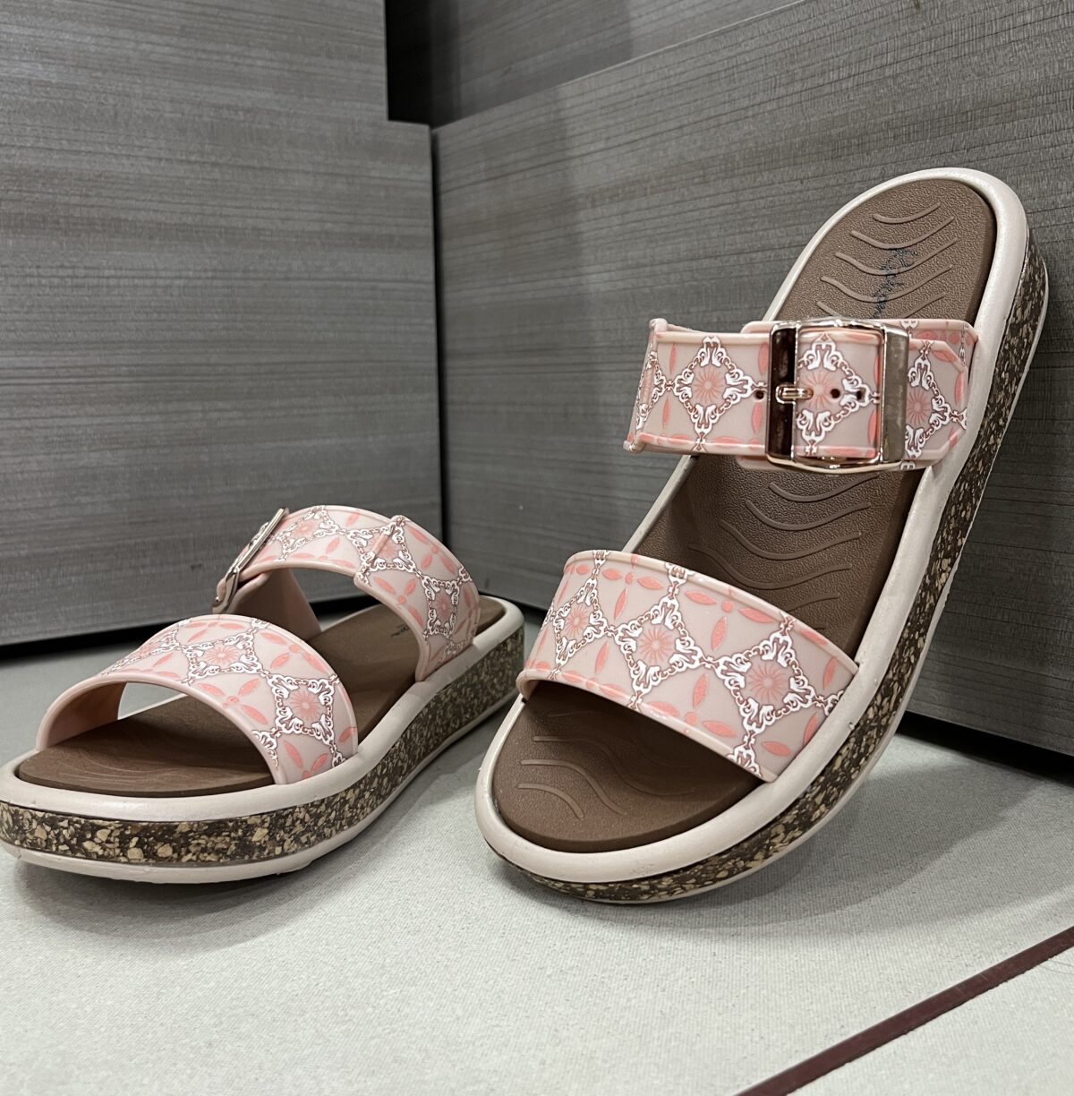 IMG_5135 Kickonn Women S.PINK Dual-Strap Slip-On Flat.