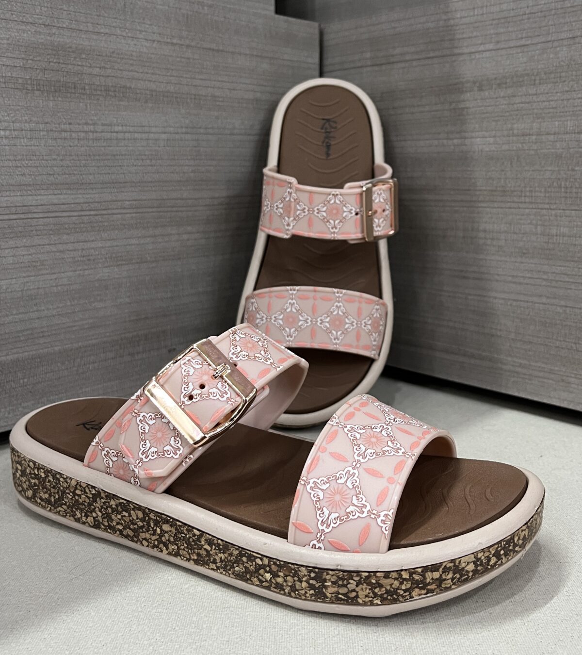 IMG_5136 Kickonn Women S.PINK Dual-Strap Slip-On Flat.