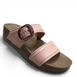 Kickonn Women PEACH Dual-Strap Slip-On Flat.