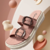 Kickonn Women PEACH Dual-Strap Slip-On Flat.