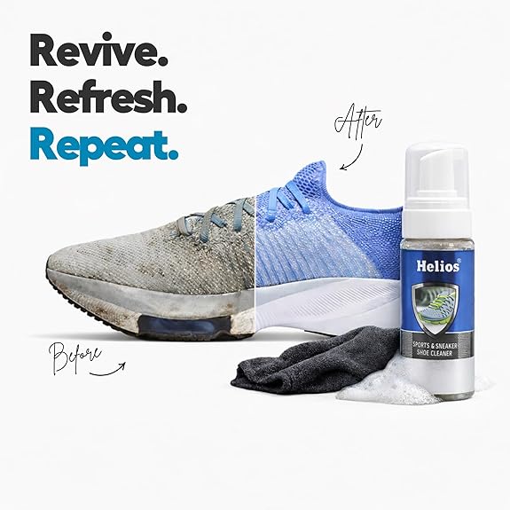 Helios Sneaker Cleaning Kit | Shoe Cleaner with Brush for White Shoes & Sports Shoes