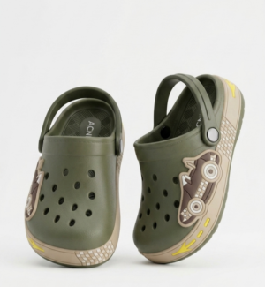 ACCENDO Kids Clogs ALEX Olive/Beige