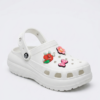 ALZADO Women’s Clogs with Studded Backstrap & Charms White CLARA