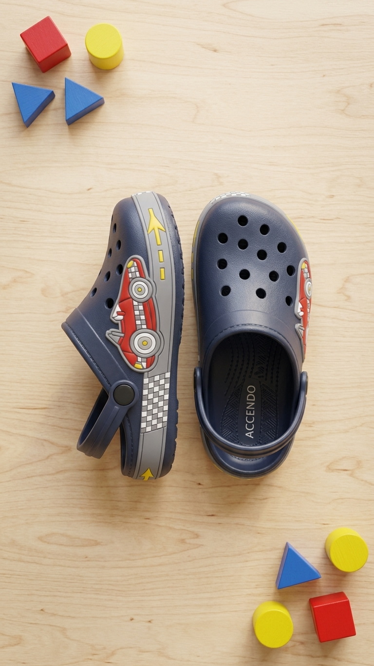 ACCENDO Kids Clogs ALEX navy/grey