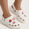 ALZADO Women’s Clogs with Studded Backstrap & Charms White CLARA