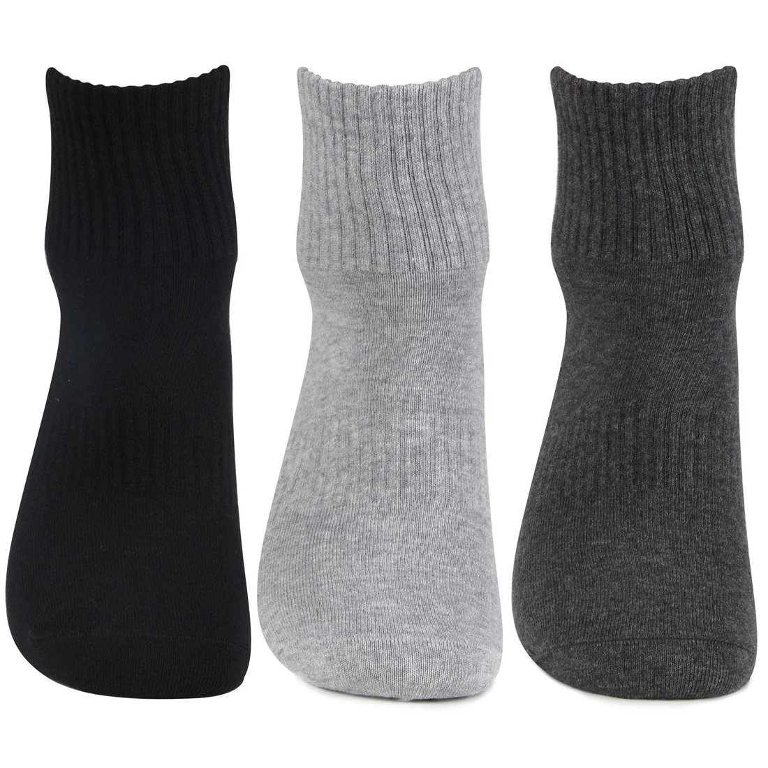BONJOU Men's Cotton Ankle Sports Socks - Pack Of 3