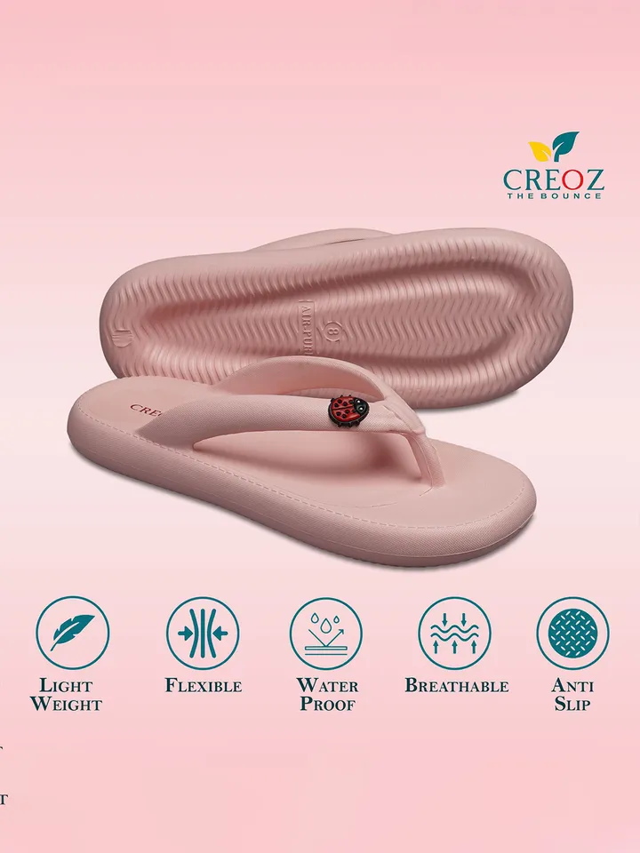 CREOZ THE BOUNCE Women Lilac-Colored Open Toe EVA Slip-On