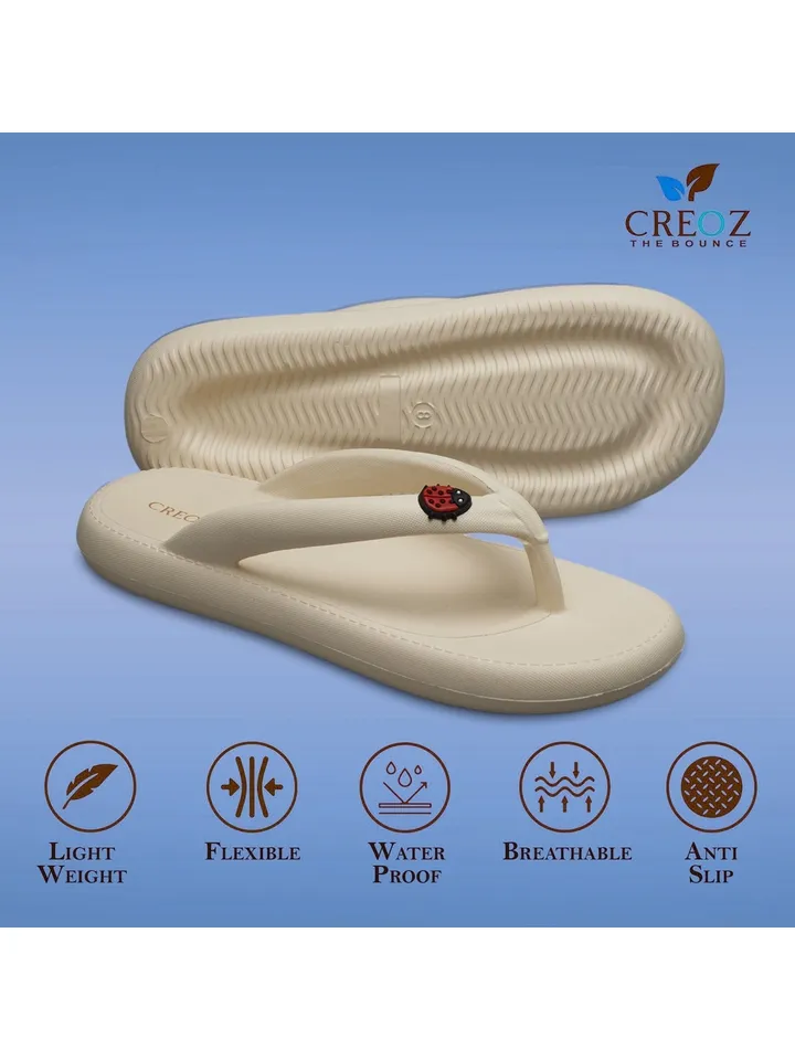CREOZ THE BOUNCE Women Gery-Colored Open Toe EVA Slip-On