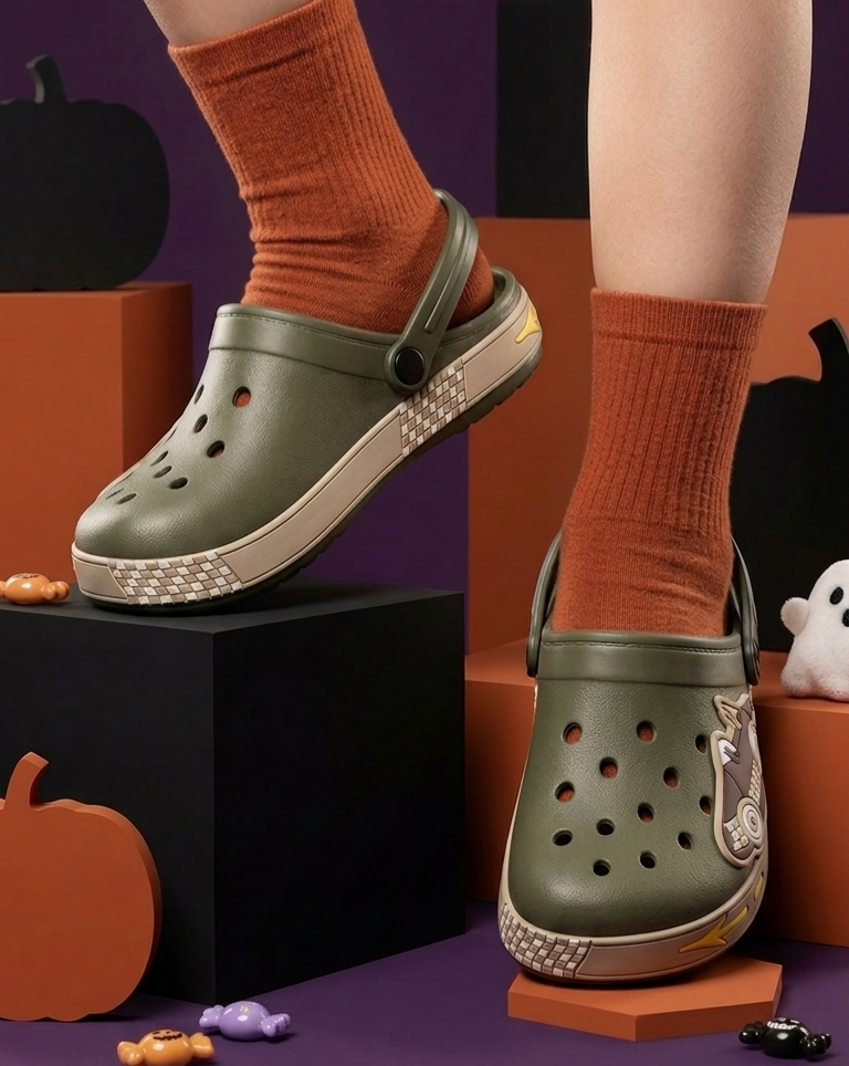 ACCENDO Kids Clogs ALEX Olive/Beige