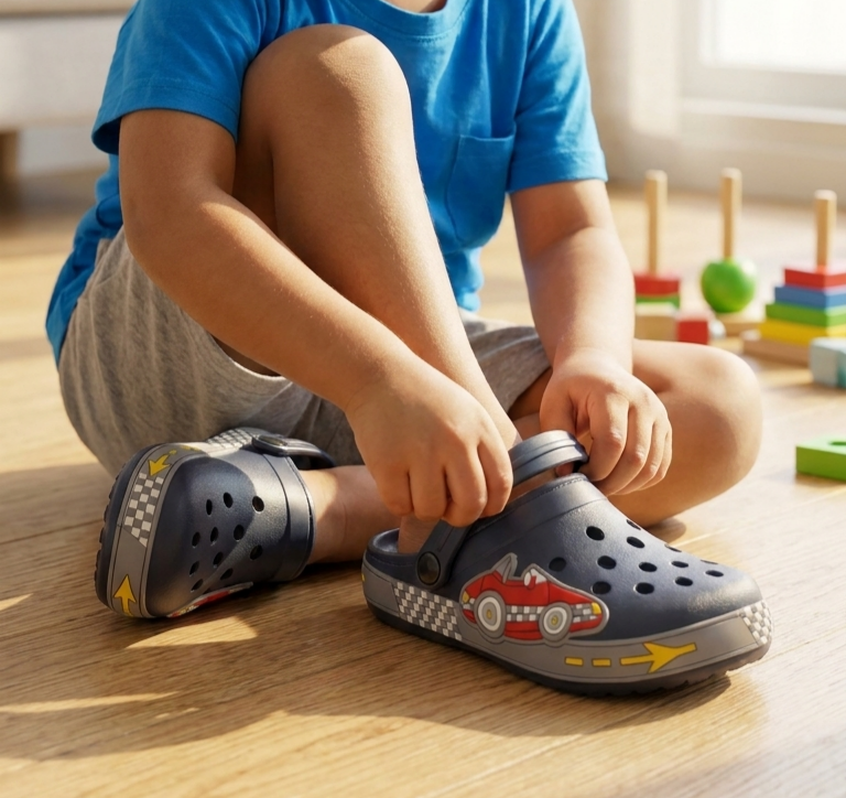 ACCENDO Kids Clogs ALEX navy/grey
