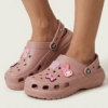 ALZADO Women’s Clogs with Studded Backstrap & Charms Peach CLARA